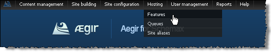 how to get to the Aegir features page