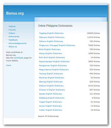 Bansa.org dictionaries