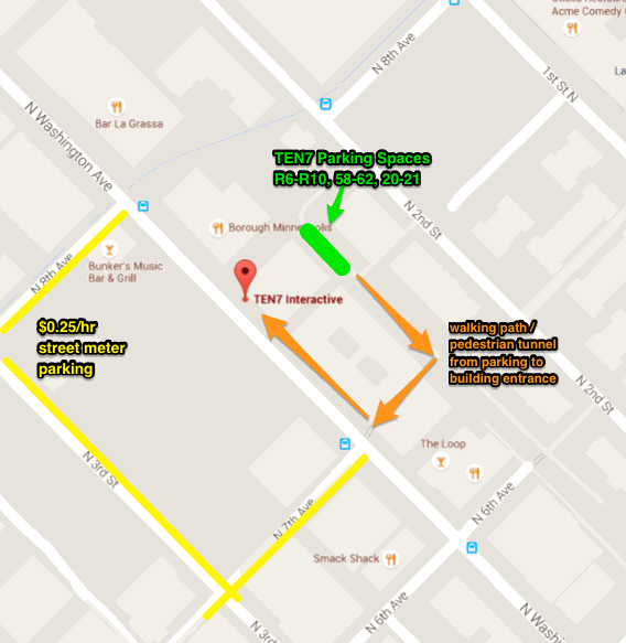 Map of Parking Spots available for the October 2016 Jam