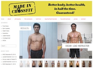 Screenshot of old website